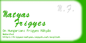 matyas frigyes business card